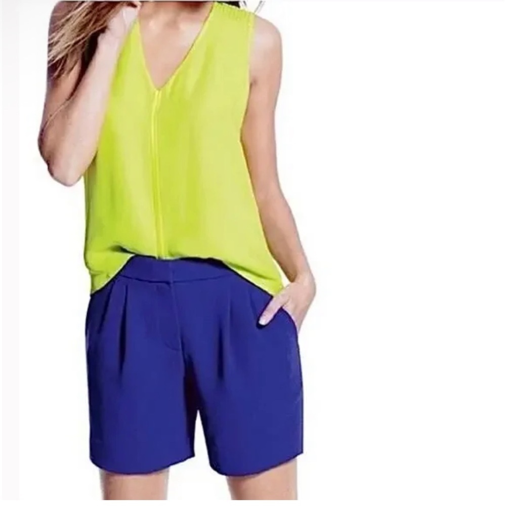 J.CREW Pleated Crepe Dress Shorts Women’s SZ 8 in Blue